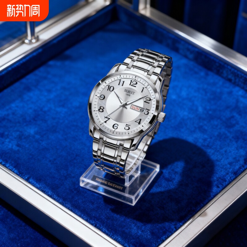 手表男款全自动男表数字双日历防水腕表男机械风全自动防水高级感