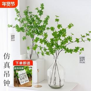 北欧彷真绿色植物彷真花日本吊钟单枝马醉木叶假树枝客厅植物装饰