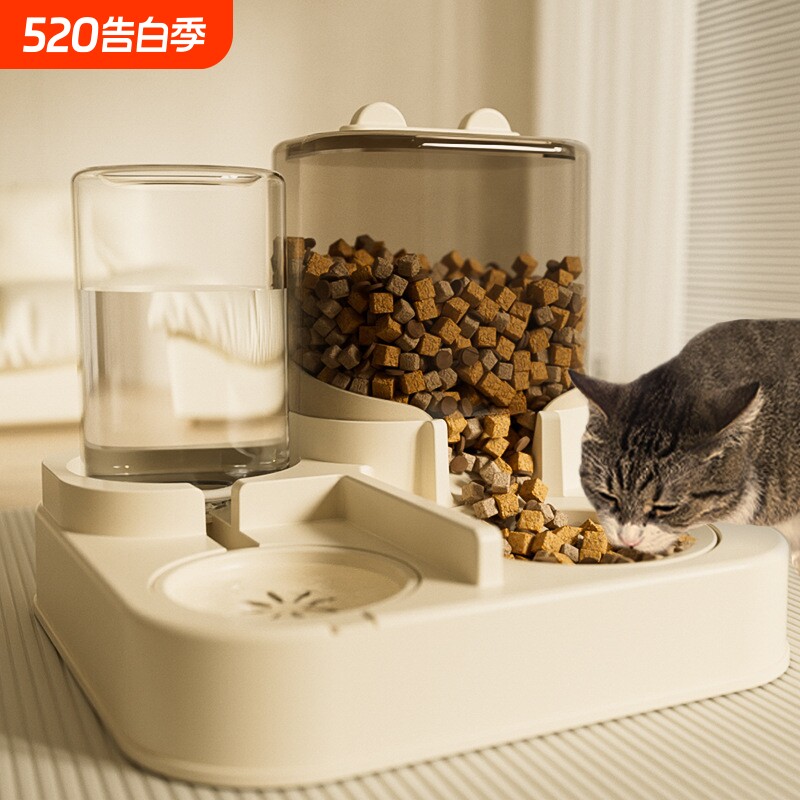 猫咪宠物喂食器猫碗宠物食具猫咪碗狗碗猫盆通用款饮水机宠物用品