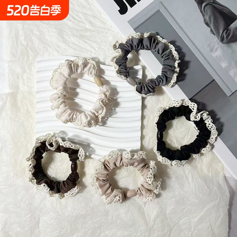 小香风发圈黑色大肠头绳春夏高级感橡皮筋扎头发绳法式