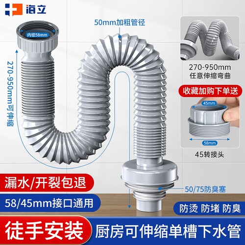 厨房洗菜盆池下水管接口通用
