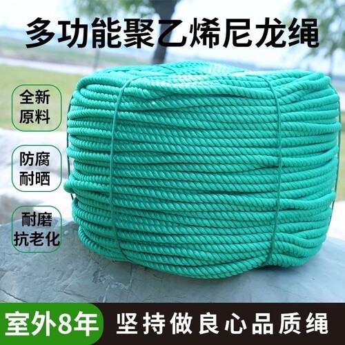 高强度耐磨绳尼龙绳捆绑绳塑料聚乙烯绳鱼网绳大棚吊蔓吊秧绳结实
