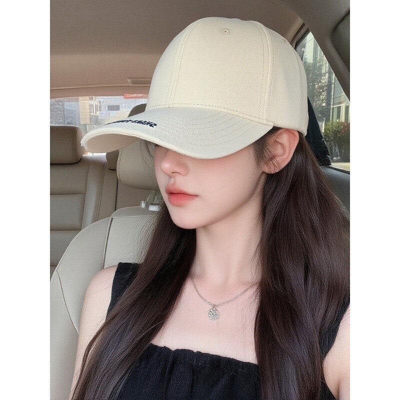 棒球帽女显脸小鸭舌帽男ins帽子加大加深硬顶宽帽檐白色黑色圆脸图片