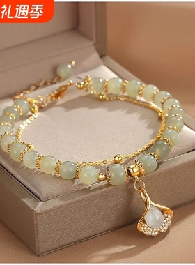 新中式水晶东陵石手链小众设计高颜值仙女风手工串珠手饰品女爆款