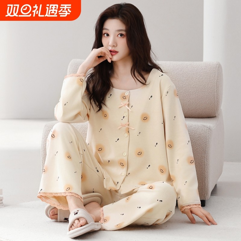 2025秋冬新款睡衣女款德绒加绒加厚开衫女士家居服套装冬天可外穿