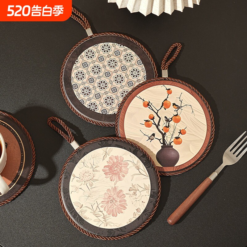 中古风陶瓷餐垫锅垫隔热垫耐高温防烫桌垫菜盘碗碟垫茶杯垫砂锅垫