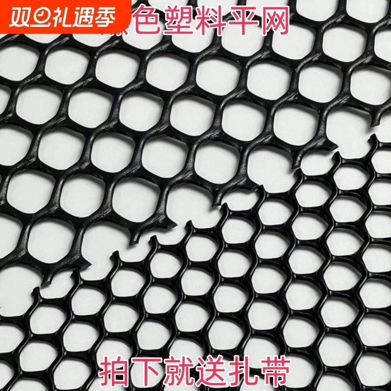 小孔黑色塑料网养殖网阳台防护网防猫封窗网格围栏防掉东西阳台网