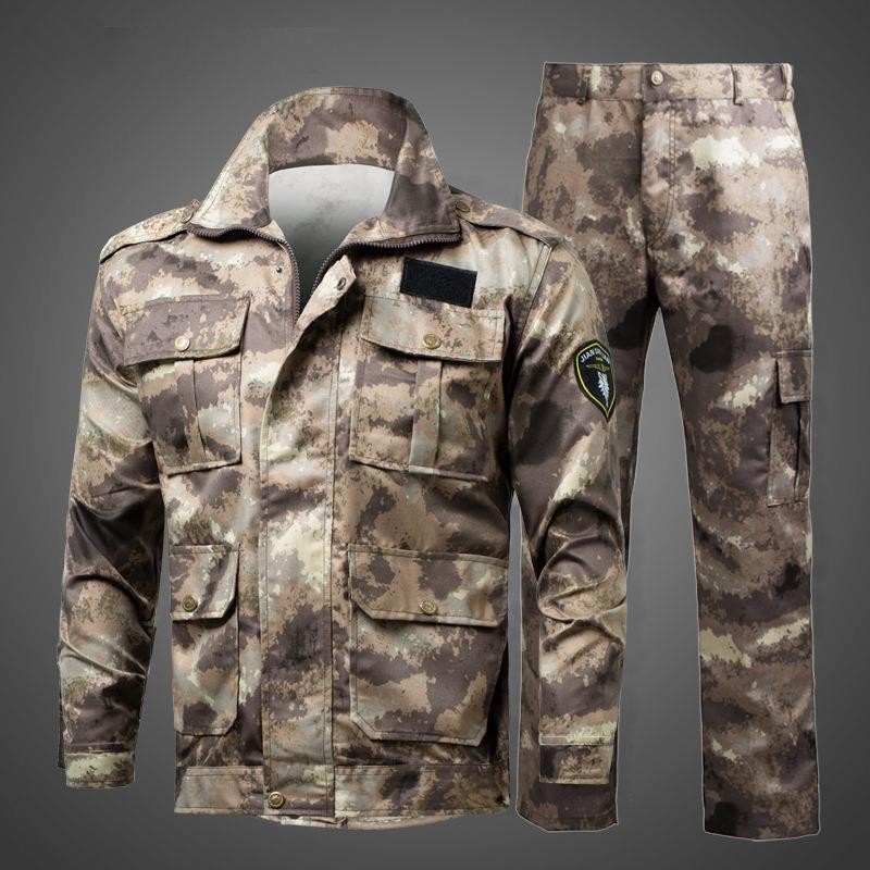 春迷彩服套装男废墟薄款短袖军训户外耐磨工作服大学生军迷训练
