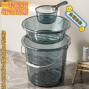 家用大号加厚塑料储水桶学生宿舍洗澡洗衣桶 虹起透明水桶脸盆套装
