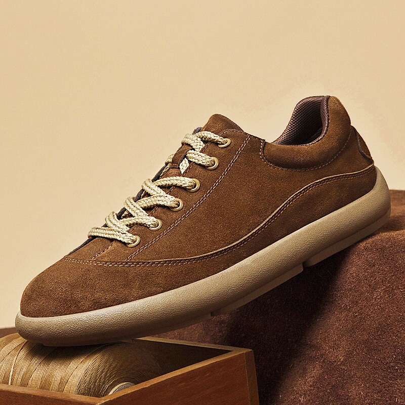 男鞋2026新款冬季大头板鞋平底高级感勃肯翻毛皮鞋复古休闲德训鞋