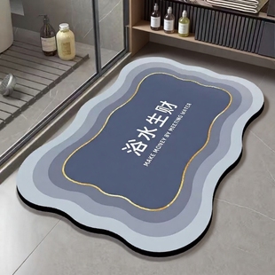 硅藻泥浴室地垫吸水卫生间厕所门口防滑脚垫家用入户门垫子新款
