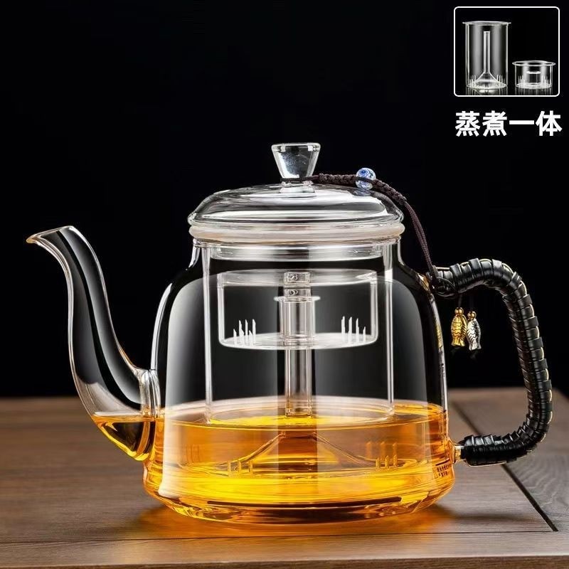 新款蒸煮一体茶壶高硼硅加厚玻璃煮茶器电陶炉专用单壶玻璃壶侧把,餐饮具,茶壶,淘宝优惠券,粉丝福利购,淘宝优惠卷