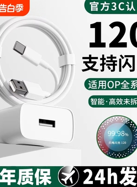 120W超级闪充头适用oppo充电器原封Reno4567pro手机快充FindX2X3正品80W真我GTNeo2Ttypec套装65W氮化镓协议