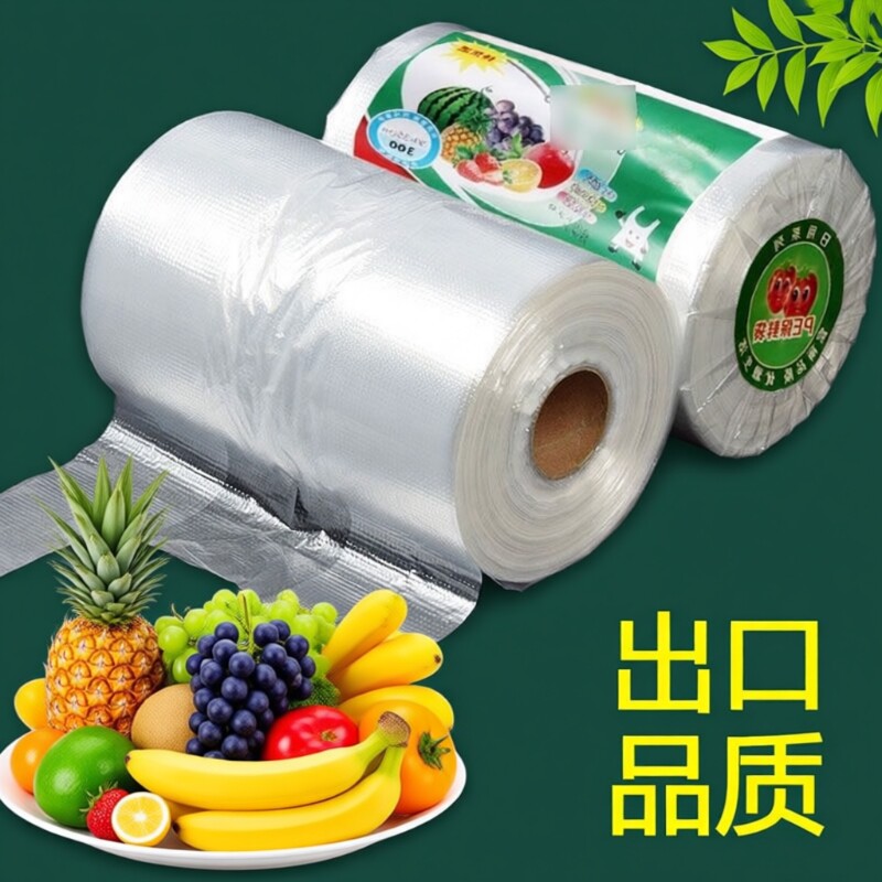 食品级保鲜袋背心式家用手提加厚食品袋塑料包装袋平口密封收纳