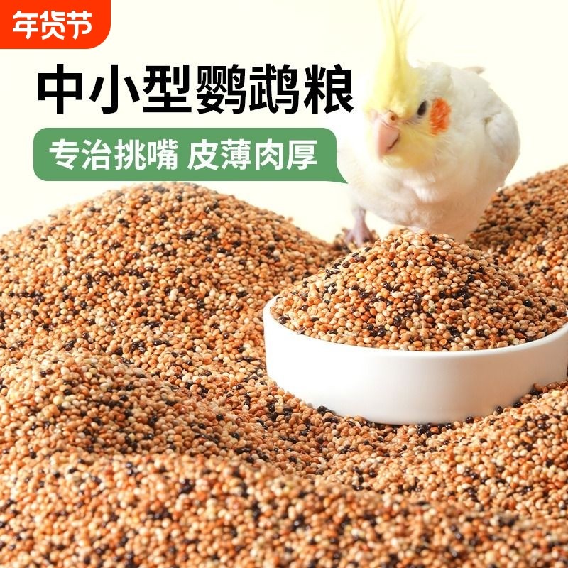 虎皮牡丹玄凤鹦鹉鸟食鸟粮饲料谷子芦丁鸡专用粮食带壳五色黍子