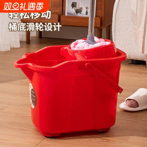 加厚宽家用拖把桶脱水桶懒人免水洗拖地神器长方形手提塑料挤水桶
