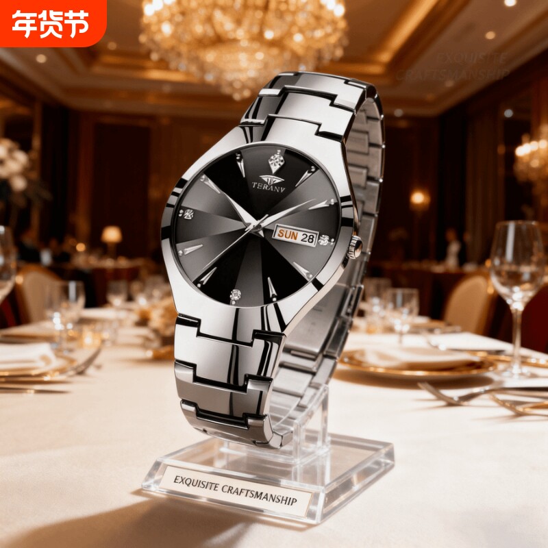 手表男款全自动男表数字双日历防水腕表男机械风全自动防水高级感