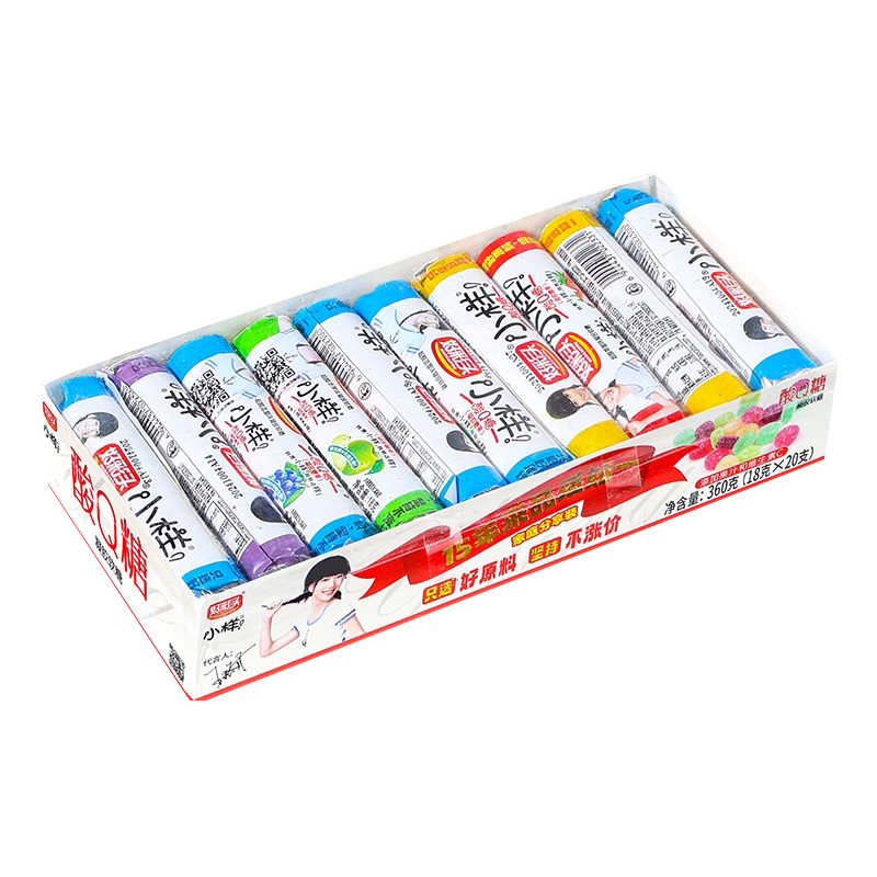 小样酸Q糖360g/整盒怀旧橡皮糖酸甜果味软糖儿童节分享糖果零食