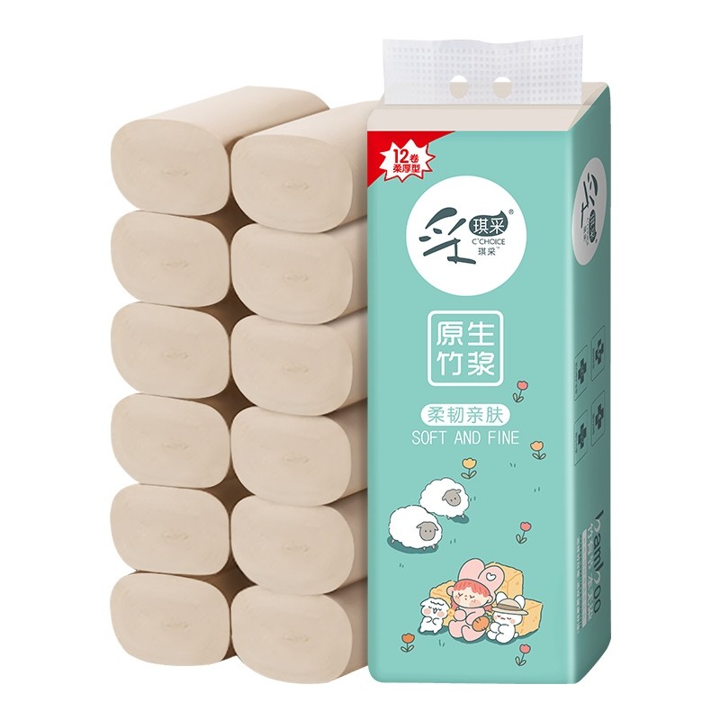 采琪采绵绵糖柔软亲肤舒适柔韧卷筒纸12卷/提*1提,洗护清洁剂/卫生巾/纸/香薰,卷筒纸,淘宝优惠券,粉丝福利购,淘宝优惠卷