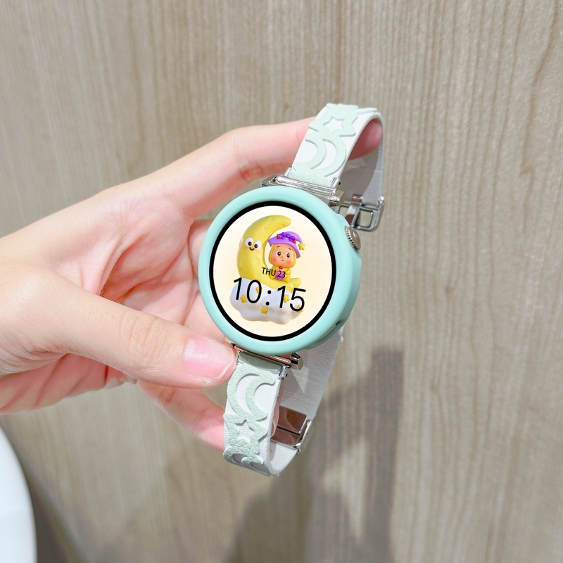 适用小米watch S4表带小众星星月亮color1/2/折叠磁吸扣智能运动配件41mm/46mm硅胶粉色蓝色撞色真皮xiaomi