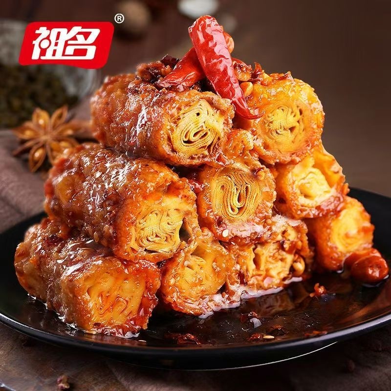 祖名五香味香辣味香豆卷五香豆皮豆制品追剧小零食解馋豆腐卷小包