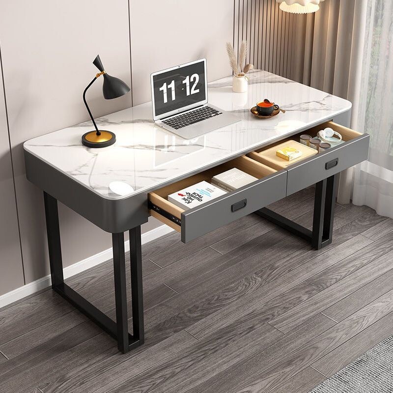 a意式钢化玻璃书桌家用卧室台式电脑桌现代简约北欧写字办公学习
