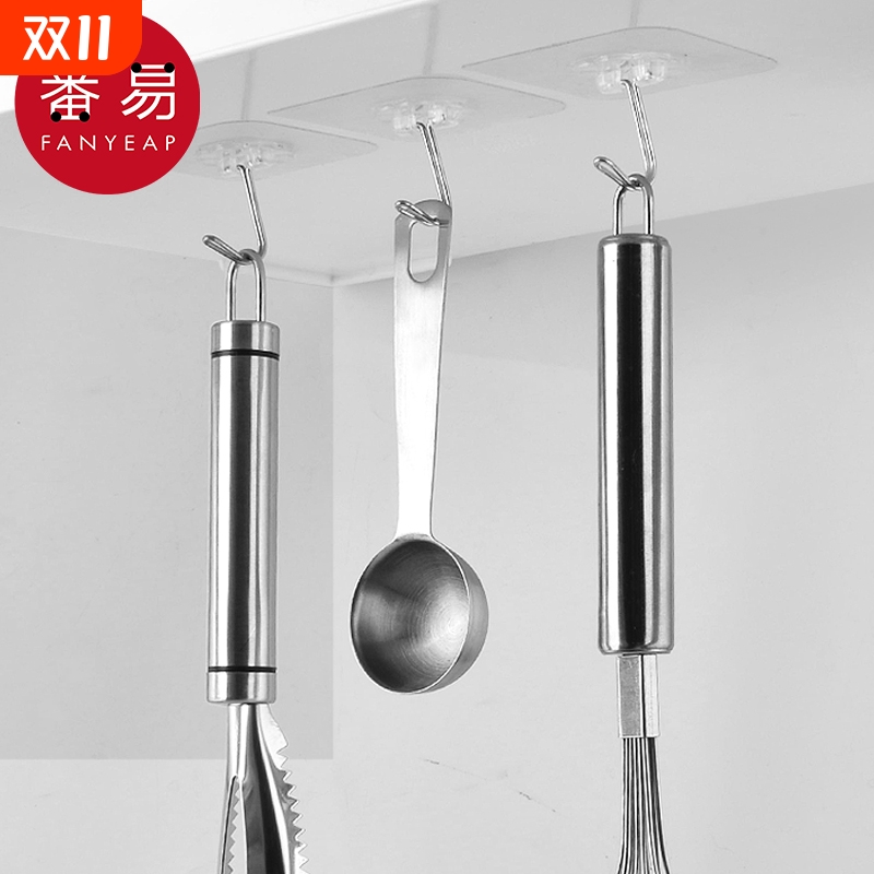 粘钩/无痕A1vq0-挂钩免打孔宿舍粘胶免钉壁挂厨房门后挂衣帽墙