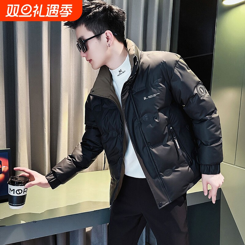冬季羽绒棉服男士潮牌痞帅短款棉袄衣服男款2025新款休闲冬装黑色