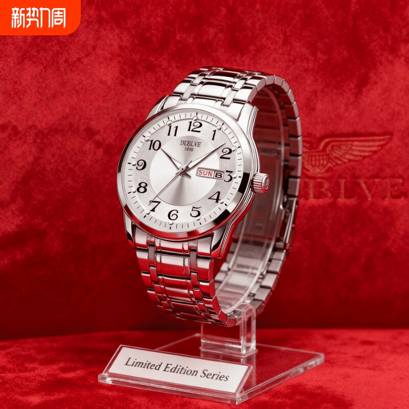 手表瑞士名表正品全自动机械风石英表商务高级感夜光防水时尚钢带