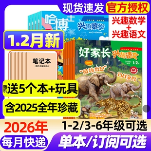 【1-2年级/3-6年级】哈博士兴趣数学+好家长兴趣语文杂志2026年1.2月新全年/半年订阅/2025年1-12月小学生一二三四五六年级过刊