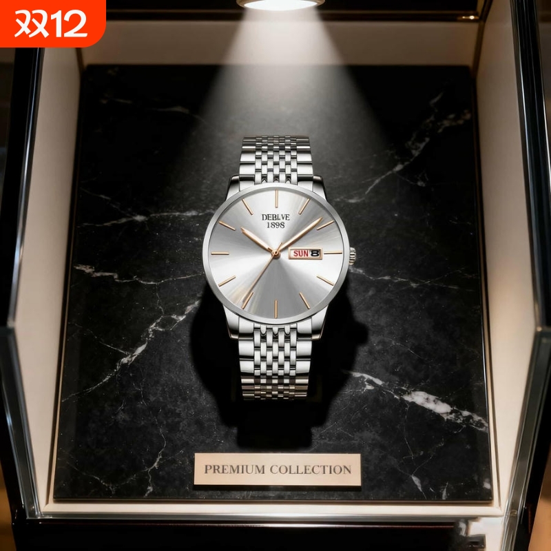 瑞士同款青少年初高中学生手表男款简约潮流全自动机械防水石英表