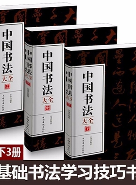 中国书法大全上中下3册初学者学习练习毛笔书法基础教程教学技巧书字体练字书法国学经典历代名家碑帖临摹练字帖yt