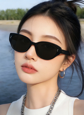 复古猫眼墨镜女防晒遮阳高级感