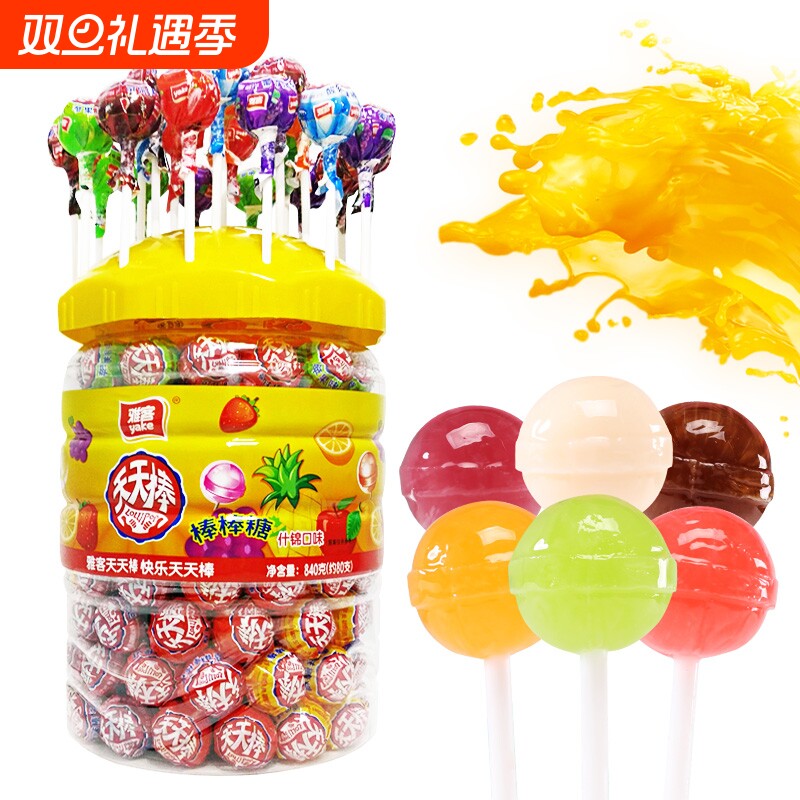 雅客天天棒棒棒糖840g集锦装