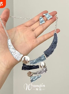 油画风镂空几何项链|344人收藏