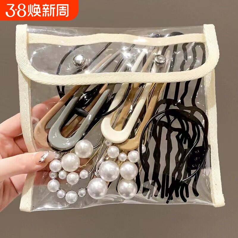 懒人盘发器发簪珍珠丸子头盘发工具u型插梳编发神器发夹发卡碎发