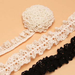 花边带棉线蕾丝花边辅料布艺手工DIY蕾丝弹力松紧服装 布条布材料