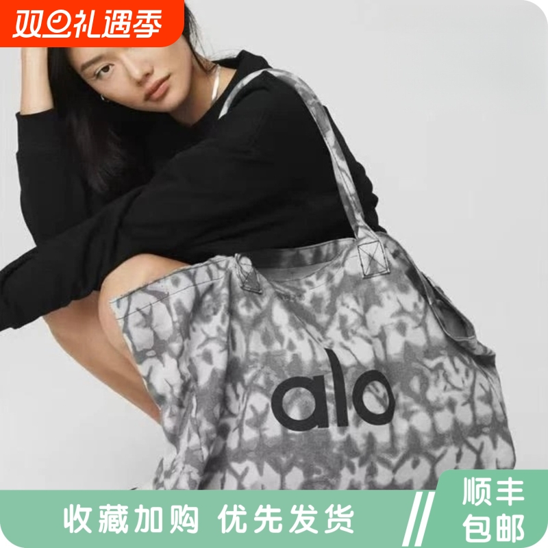 ALOyoga瑜伽包单肩包帆布包男女通用大容量购物袋运动健身包印花