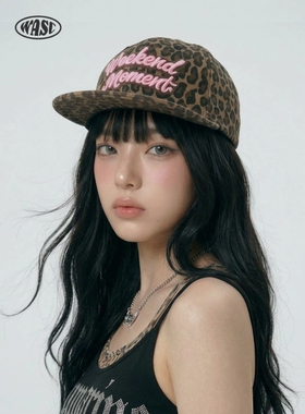美式复古豹纹棒球帽女夏季街头潮牌辣妹甜酷显脸小帽子宽檐鸭舌帽