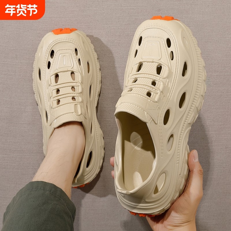 男士洞洞鞋夏季开车厚底防滑防臭透气凉鞋沙滩户外外穿溯溪鞋男款