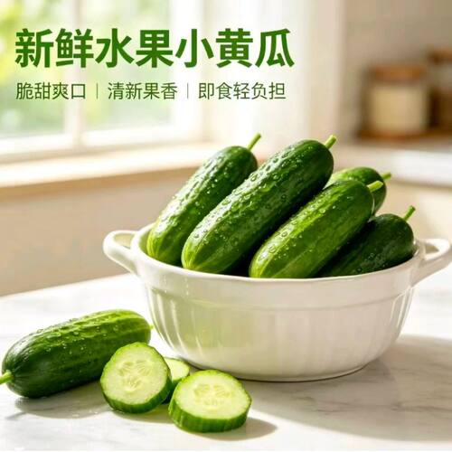 新鲜水果小黄瓜脆嫩爽口水果黄瓜新鲜时令果蔬现摘直发应季蔬菜