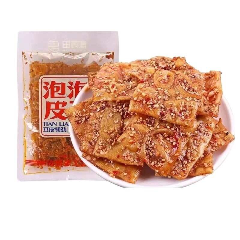 香辣泡泡皮干湖南平江特产豆腐干辣条豆皮素食休闲零食150g