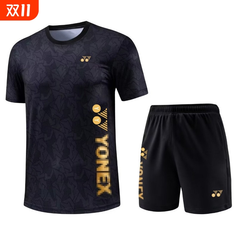 羽毛球服2025新款yy短袖儿童运动服男女套装透气速干球服训练网球
