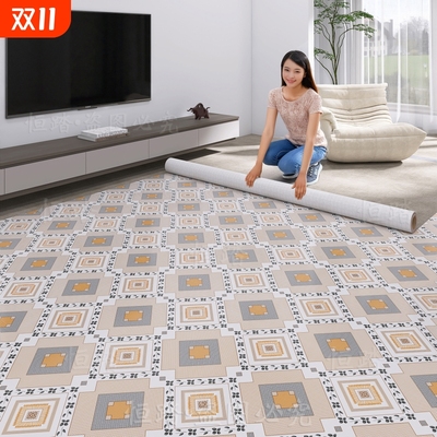 地板革加厚耐磨防水防滑地板铺垫翻新改造水泥地直接铺地毯地板贴