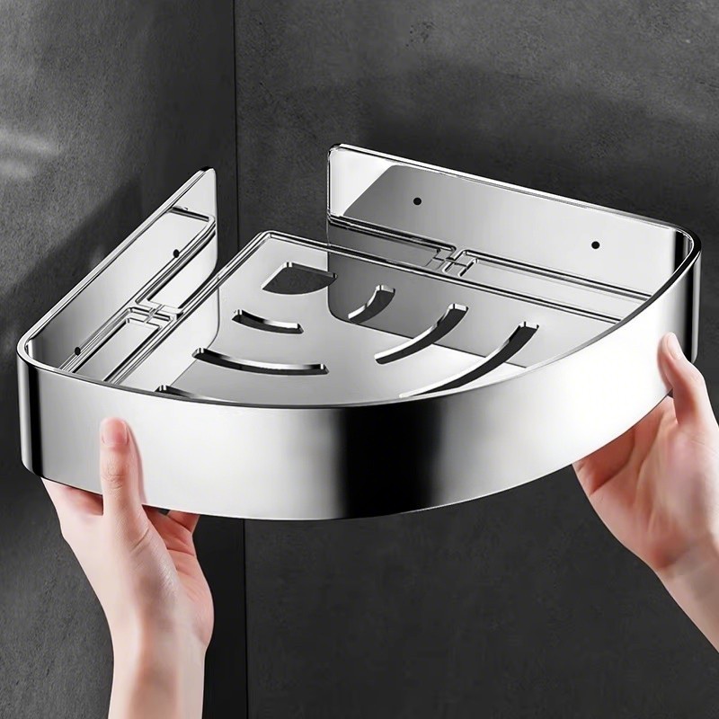 304不锈钢卫生间置物架浴室三角篮厕所洗手间免打孔收纳架子墙角