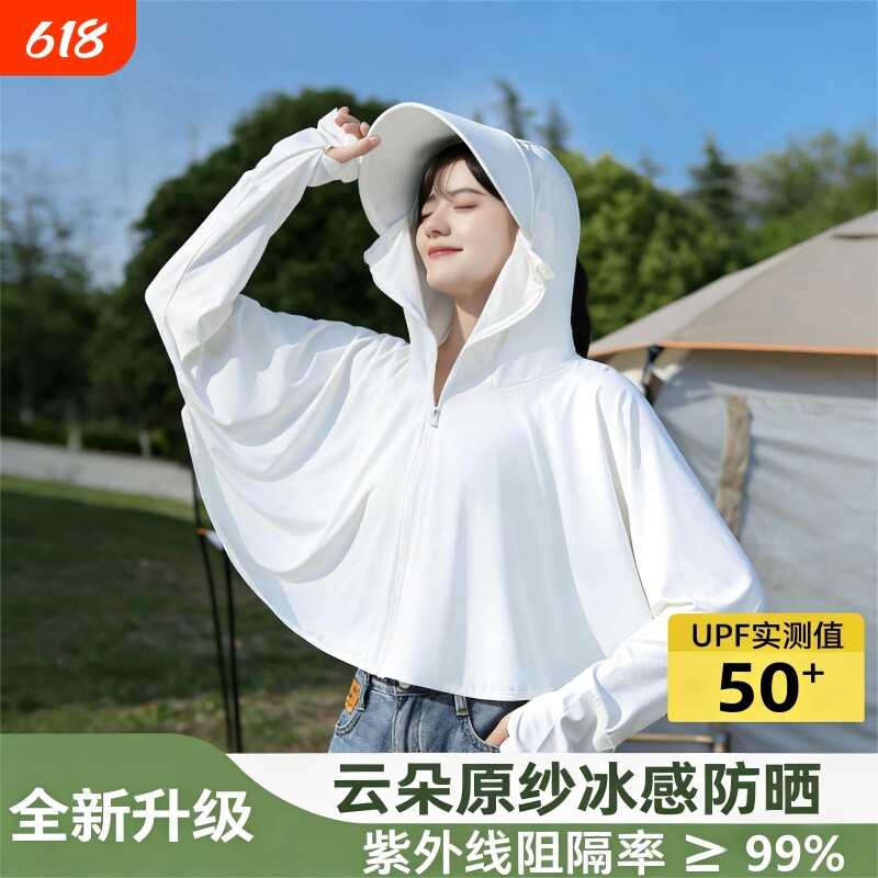 冰丝防晒衣女2026新款夏季防紫外线长袖超薄款罩衫外套防晒服全脸