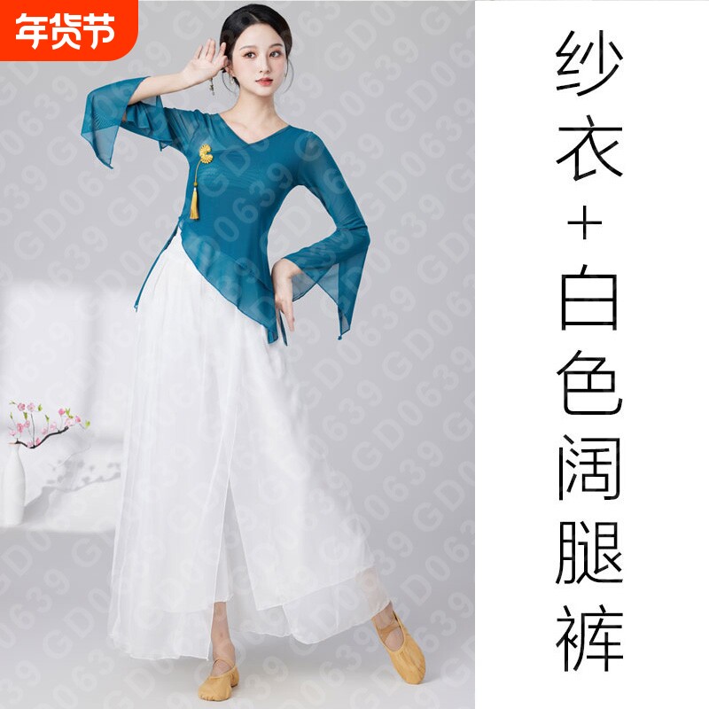 古典舞飘逸纱衣身韵新款演出服女中国风练功服舞蹈上衣女阔腿裤