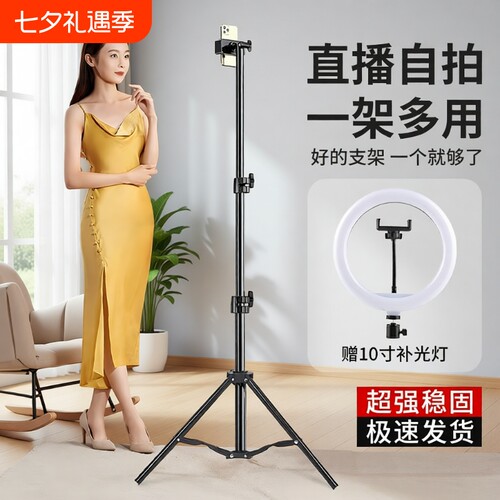 落地手机支架直播专用美颜灯