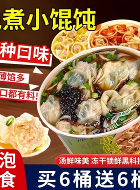 小馄饨速食桶装免煮冲泡早餐夜宵云吞鲜肉紫菜虾米抄手小吃零食品