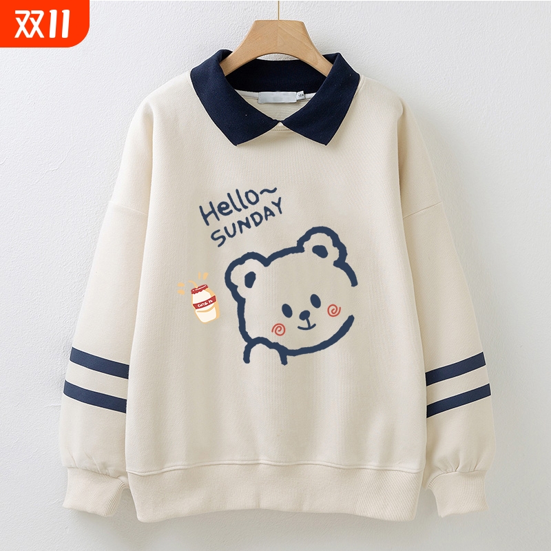 12少女秋装上衣13初中高中学生14岁女孩polo领15学院风长袖卫衣16